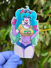 Load image into Gallery viewer, Hatsune Miku Brazil Sticker - Anime Girl Stickers Ecchi Decal Vinyl Waifu