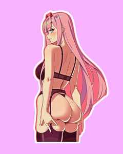 Zero Two Anime Girl Sticker Cute Waifu Vinyl