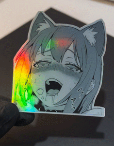 Aesthetic Holographic Anime Girl Sticker 💜✨ : r/stickers